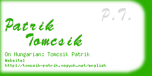 patrik tomcsik business card